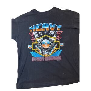 1992 Vintage Single Stitch “Heavy Metal” Harley Davidson Shirt XL Double Sided